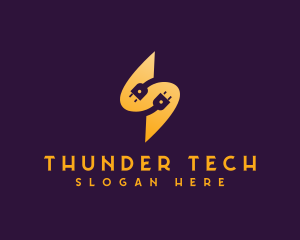 Thunder Electric Bolt logo design