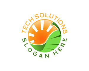 Sunset - Solar Leaf Mountain logo design