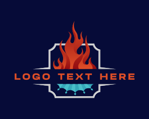 Heat - Fire Ice Thermal Cooling logo design