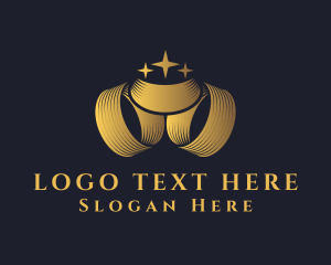 Engagement Ring - Gold Ring Crown logo design