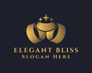 Elegant - Gold Ring Crown logo design