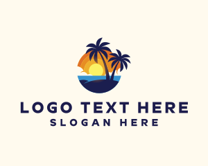 Sunset - Beach Island Travel logo design