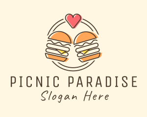 Picnic - Heart Burger Fast Food logo design