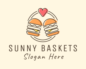 Picnic - Heart Burger Fast Food logo design