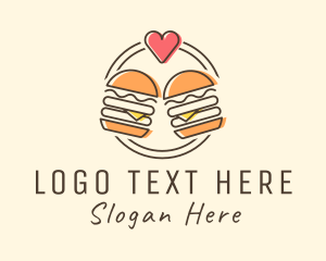 Fast Food - Heart Burger Fast Food logo design