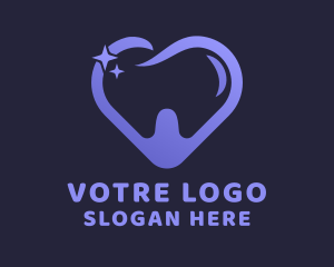 Dentistry - Violet Tooth Love logo design