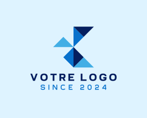 Office - Geometric Digital Brand Letter K logo design