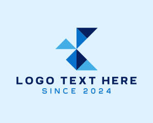 Industrial - Geometric Digital Brand Letter K logo design