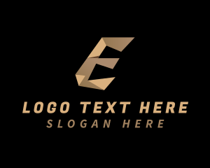 Polygon - Polygonal Origami Fold Letter E logo design
