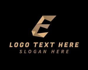 Geometric - Polygonal Origami Fold Letter E logo design