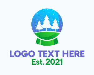 Winter - Snowball Lamp Decoration logo design