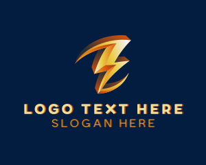 Charge - Lightning Bolt Power logo design