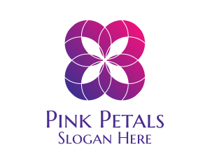 Pink Geometric Flower logo design