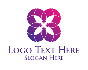 Four Leaf Clover - Pink Geometric Flower logo design