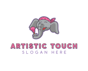 Elephant Housekeeper Maid logo design