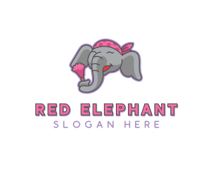 Elephant Housekeeper Maid logo design