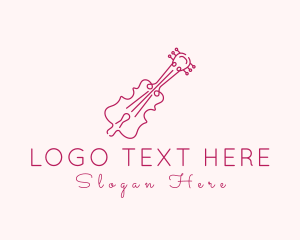 String - Elegant Violin Outline logo design