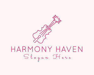 Elegant Violin Outline logo design