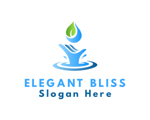 Supplier - Hand Leaf Water Splash logo design