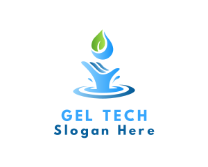 Gel - Hand Leaf Water Splash logo design