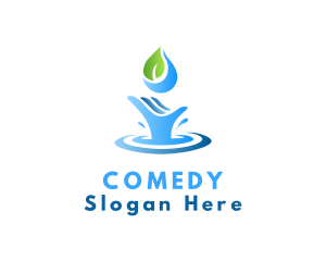 Clean - Hand Leaf Water Splash logo design