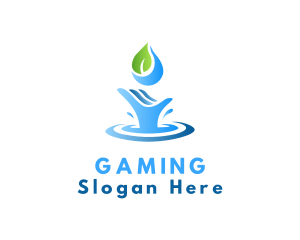 Service - Hand Leaf Water Splash logo design