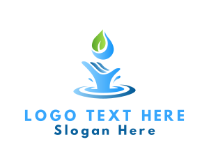 Catch - Hand Leaf Water Splash logo design