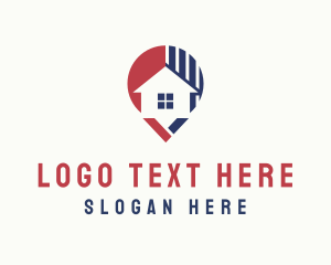 Residential - House Pin Locator logo design