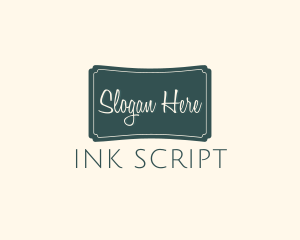 Script Ticket Label logo design