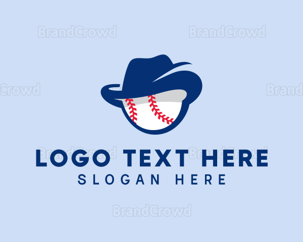 Baseball Fedora Hat Logo