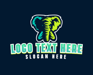 Gaming Streamer - Angry Elephant Tusk logo design