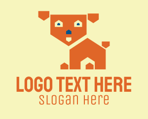 Geometric - Cute Dog House logo design