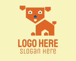 Puppy - Cute Dog House logo design