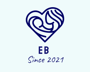 Mother - Blue Heart Parenting logo design