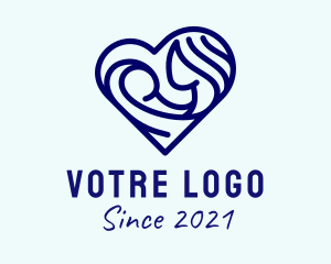 Maternity - Blue Heart Parenting logo design