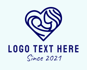 Mom - Blue Heart Parenting logo design