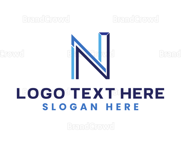 Futuristic Letter N Logo