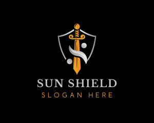 Weapon Sword Shield logo design