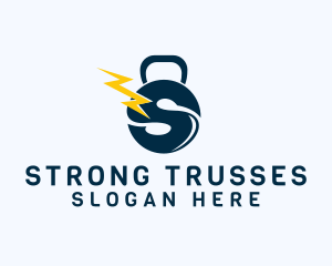 Lightning Kettlebell Letter S logo design