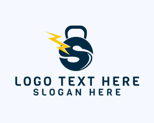 Training - Lightning Kettlebell Letter S logo design