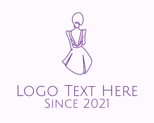 Second Hand - Woman’s Dress Monoline logo design