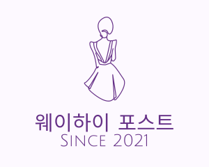 Woman’s Dress Monoline logo design