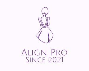 Posture - Woman’s Dress Monoline logo design