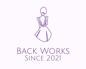 Back - Woman’s Dress Monoline logo design