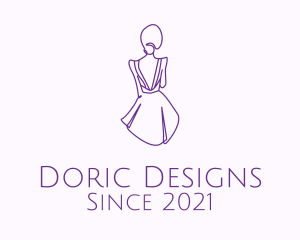 Woman’s Dress Monoline logo design