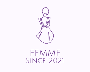 Woman’s Dress Monoline logo design