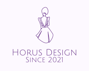 Woman’s Dress Monoline logo design