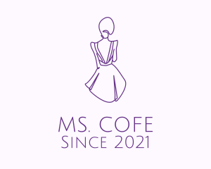 Woman’s Dress Monoline logo design