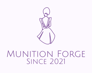 Woman’s Dress Monoline logo design