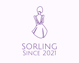 Woman’s Dress Monoline logo design